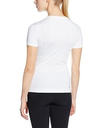weißes T-Shirt mit einem V-Ausschnitt von adidas