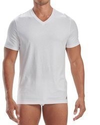 weißes T-Shirt mit einem V-Ausschnitt von adidas Sportswear