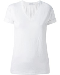 weißes T-Shirt mit einem V-Ausschnitt von Alexander Wang
