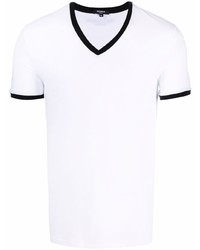weißes T-Shirt mit einem V-Ausschnitt von Balmain