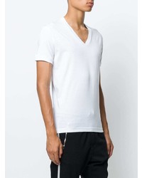 weißes T-Shirt mit einem V-Ausschnitt von DSQUARED2