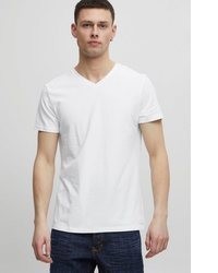 weißes T-Shirt mit einem V-Ausschnitt von BLEND