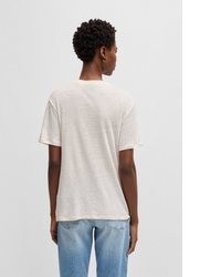 weißes T-Shirt mit einem V-Ausschnitt von BOSS ORANGE