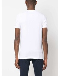 weißes T-Shirt mit einem V-Ausschnitt von Dondup