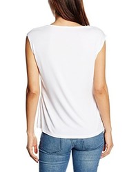 weißes T-Shirt mit einem V-Ausschnitt von Comma