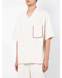 weißes T-Shirt mit einem V-Ausschnitt von 3.1 Phillip Lim