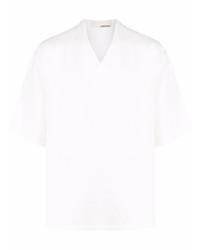 weißes T-Shirt mit einem V-Ausschnitt von Costumein
