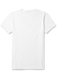 weißes T-Shirt mit einem V-Ausschnitt von Derek Rose