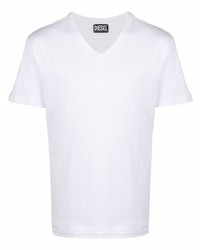 weißes T-Shirt mit einem V-Ausschnitt von Diesel