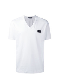 weißes T-Shirt mit einem V-Ausschnitt von Dolce & Gabbana