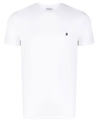 weißes T-Shirt mit einem V-Ausschnitt von Dondup