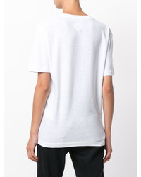 weißes T-Shirt mit einem V-Ausschnitt von Dsquared2
