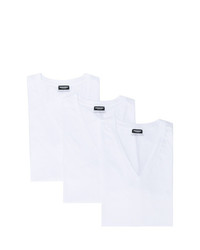 weißes T-Shirt mit einem V-Ausschnitt von DSQUARED2
