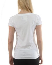 weißes T-Shirt mit einem V-Ausschnitt von Eleven Paris