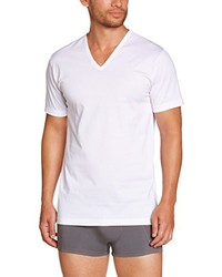 weißes T-Shirt mit einem V-Ausschnitt von EMINENCE