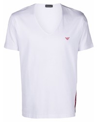 weißes T-Shirt mit einem V-Ausschnitt von Emporio Armani