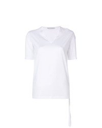 weißes T-Shirt mit einem V-Ausschnitt von Fabiana Filippi
