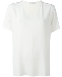 weißes T-Shirt mit einem V-Ausschnitt von Fabiana Filippi