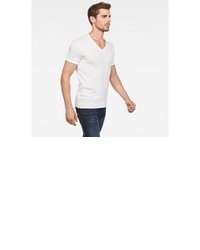 weißes T-Shirt mit einem V-Ausschnitt von G Star