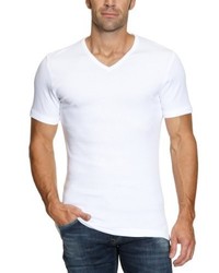 weißes T-Shirt mit einem V-Ausschnitt von Garage
