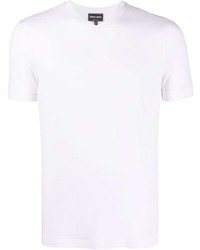 weißes T-Shirt mit einem V-Ausschnitt von Giorgio Armani