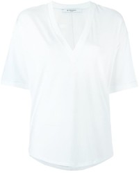 weißes T-Shirt mit einem V-Ausschnitt von Givenchy