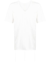 weißes T-Shirt mit einem V-Ausschnitt von Isaac Sellam Experience