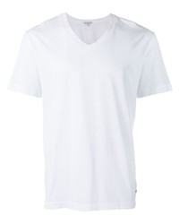weißes T-Shirt mit einem V-Ausschnitt von James Perse