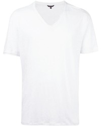 weißes T-Shirt mit einem V-Ausschnitt von John Varvatos