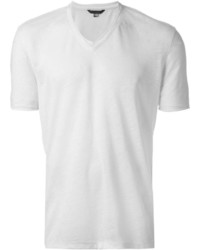 weißes T-Shirt mit einem V-Ausschnitt von John Varvatos