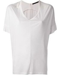 weißes T-Shirt mit einem V-Ausschnitt von Kai-aakmann