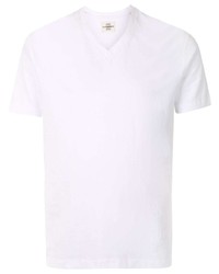 weißes T-Shirt mit einem V-Ausschnitt von Kent & Curwen