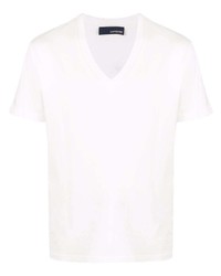 weißes T-Shirt mit einem V-Ausschnitt von Lardini