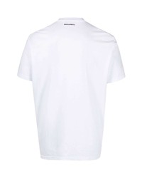 weißes T-Shirt mit einem V-Ausschnitt von DSQUARED2