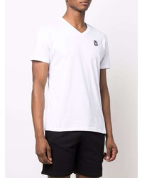 weißes T-Shirt mit einem V-Ausschnitt von Cenere Gb