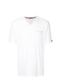 weißes T-Shirt mit einem V-Ausschnitt von Loveless