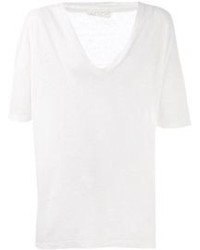 weißes T-Shirt mit einem V-Ausschnitt von Ma Ry Ya