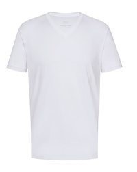weißes T-Shirt mit einem V-Ausschnitt von MEY