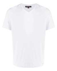 weißes T-Shirt mit einem V-Ausschnitt von Michael Kors