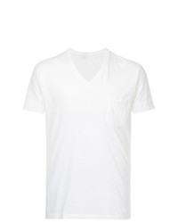 weißes T-Shirt mit einem V-Ausschnitt von N. Hoolywood