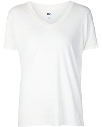weißes T-Shirt mit einem V-Ausschnitt von NSF