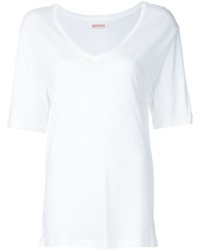 weißes T-Shirt mit einem V-Ausschnitt von Organic by John Patrick