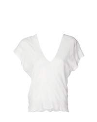 weißes T-Shirt mit einem V-Ausschnitt von Pierantoniogaspari