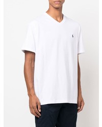 weißes T-Shirt mit einem V-Ausschnitt von Polo Ralph Lauren