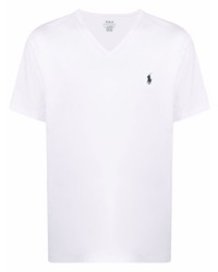 weißes T-Shirt mit einem V-Ausschnitt von Polo Ralph Lauren