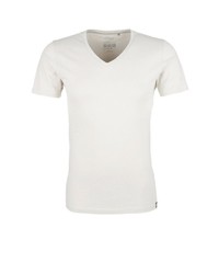 weißes T-Shirt mit einem V-Ausschnitt von S.OLIVER RED LABEL