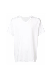 weißes T-Shirt mit einem V-Ausschnitt von SAVE KHAKI UNITED