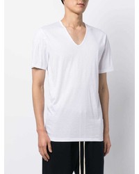 weißes T-Shirt mit einem V-Ausschnitt von Zimmerli