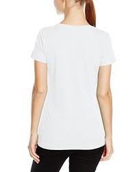 weißes T-Shirt mit einem V-Ausschnitt von Stedman Apparel
