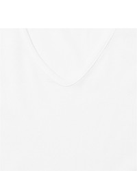 weißes T-Shirt mit einem V-Ausschnitt von Sunspel